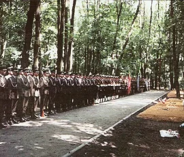 Uroczystość wmurowania kamienia węgielnego (27 czerwca 1998), RK w Olsztynie reprezentowała Helena Raksimowicz