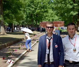 Wyjazd z min. Piotrem Glińskim (9 czerwca 2018), Piotr Linsenman i Marek Gawlicki, prawnukowie Władysława Linsenmana